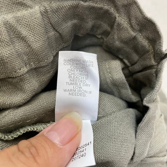 Purejill Garment Dyed Linen Olive Green Shorts Women's Medium NWT 100% Linen - Picture 8 of 12